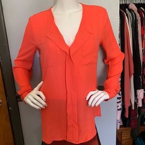 Charlotte Russe Tangerine Dress Shirt, Medium